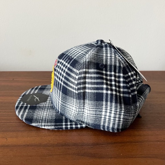 Real Madrid Adjustable Snapback Hat Plaid Navy White Official Licensed New Tags - Picture 5 of 10